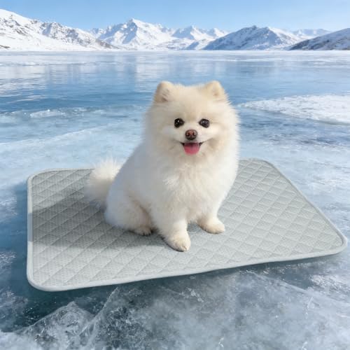 Cooling Mat for Dogs: Premium Waterproof Dog Cooling Blanket, 5-Layer Materials Dog Cooling Mat, Washable Pet Cooling Mat for Summer, Silver Grey Mats Large Dogs - color: 005-Silver Grey