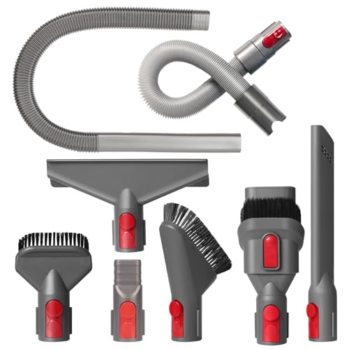 Vacuum Attachment Kit Compatible with Dyson V7 V8 V10 V11 V15 Cleaner | Flexible Extension Hose Mattress Tool Stiff Brush Soft Bristle and Flexible Crevice Tool for Home Cleaning - color: Home Cleaning Kit with Dryer Vent Hose