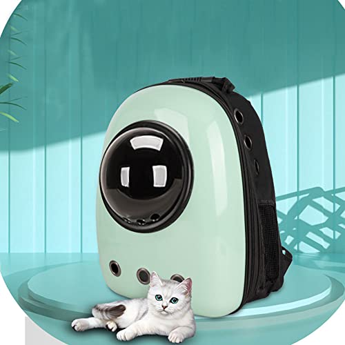 Pet Travel Carrier, Cat Dog Dome Space Capsule Bubble Backpack, Portable Waterproof Breathable Knapsack for Hiking, Traveling (Green 1) - color: Green 1