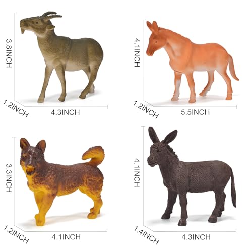 12 Pack Large Farm Animals Toys for Kids 3-5 Year Old Toddlers 1-3 Educational Realistic Plastic Farm Animal Figures 4-6 Inch for Boys Girls, Birthday, Classroom Learning