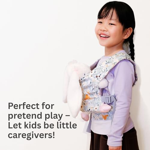 Baby Doll Carrier, Adjustable Doll Carrier for Little Girls, Front & Back Wear, Made with Soft Fabric, Fits Dolls & Stuffed Animals up to 20 Inches, Wildflower, WoodlandAnimal - style: Woodland Animal