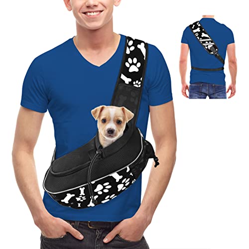 Small Dog Sling Carrier Puppy Sling Travel Cat Carrier Dog Carrying Bag Pet Carrier for Small Dogs Below 5 lbs Pet Supplies Cute Black - color: Cute Black, size: 15.7"L x 15.7"W x 15.7"H