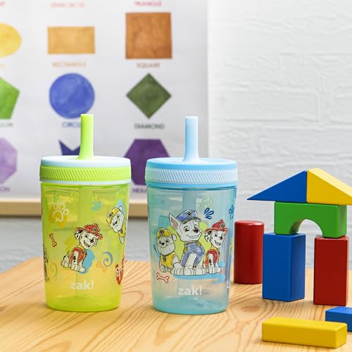 Zak Designs PAW Patrol Kelso Toddler Cups For Travel or At Home, 15oz 2-Pack Durable Plastic Sippy Cups With Leak-Proof Design is Perfect For Kids (Chase, Marshall, Rubble, & More) | BPA Free, Plastic, Sippy Cups, Cup Holder Friendly, Dishwasher Safe, Eas