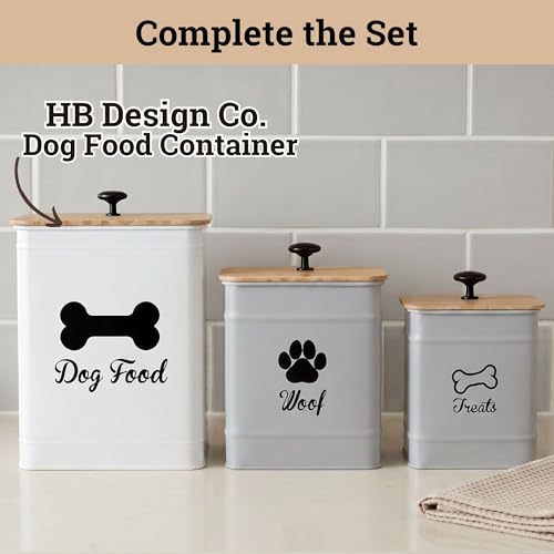 Dog Treat Container Set of 2 with Airtight Bamboo Lids - 8x6 & 7x5 inch | Fits All Popular Treats, Up to 20 Cups Combined Capacity, Airtight Bamboo Lid, Easy Open Lid, Dent-Resistant Durable Metal - color: Gray - Large