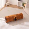 Cat Tunnels for Indoor Cats Straight Capybara Plush Peekaboo Cat Tunnel Toy Collapsible Suede Pet Tunnel Tube for Kittens Play Toy, 31.5" L - size: Small Straight Tunnel