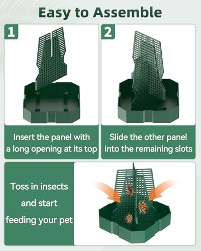 Pawfly Chameleon Feeding Bowl, Climbable Chameleon Feeder, Large Plastic Reptile Feeder Box, Bearded Dragon Food Container, Bug Bowl for Lizards, Geckos, and Frogs - color: Interlocking Feeding Dish, size: Large