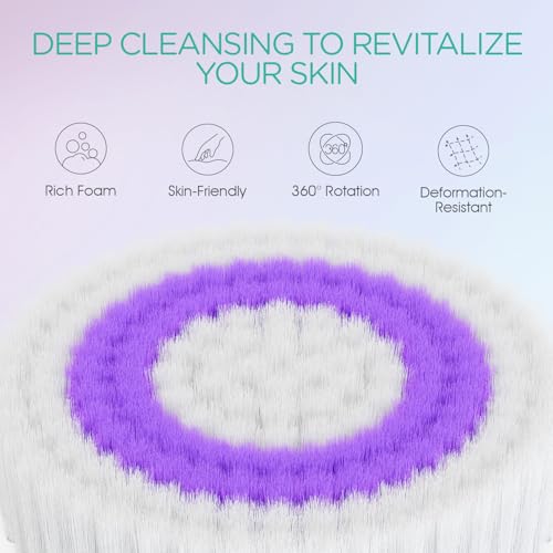 VOYOR Electric Body Brush for Showering, Back Scrubber for Shower, Purple | Rechargeable Exfoliating Bath Brush Powered Shower Brush Non-Slip Long Handle Deep Cleansing, Massaging Brush Women Men BC100 - color: Purple