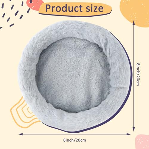 FEBSNOW Guinea Pig Bed, Soft Fleece Hamster Bed for Small Animals | Washable Warm Fleece Material, For Guinea Pigs and Hamsters, Cosy Sleeping and Hiding Spot, Anti-Slip Bottom - color: Grey, size: 7 inches x 7 inches