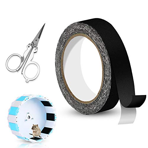 Weewooday 16.4ft Sugar Glider Trim Nail Strip Sandy Trimmer Track for Silent Runner Wheel Hamster Nail Trimming Toy Glider Wheel for Prairie Dog Squirrel Chinchilla Guinea Pig with Foldable Scissor