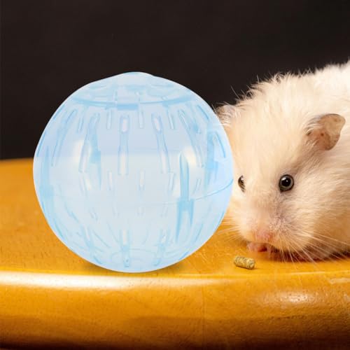 Popetpop Hamster Running Toy 4 Inch Transparent Exercise Toy for Small Pets Gerbils Chinchillas Portable Small Pet Activity Sphere - color: Sky-blue