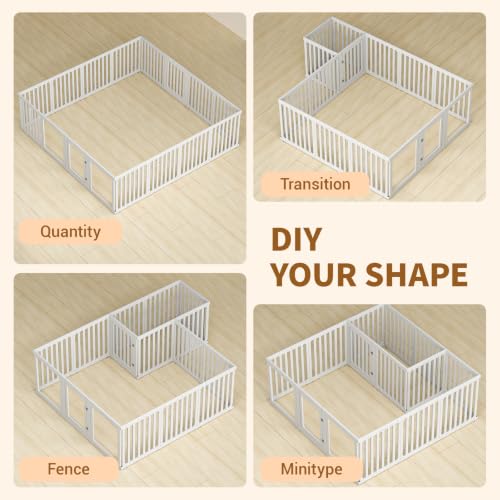 Dog Playpen for Puppies & Small Dogs, 23.6" H, 16 Panels, White | Puppy Playpen with 3 Clear PET Panels & Lockable Door, HDPE Pet Playpen, DIY Pet Fence for Home, Apartment, Small Pets