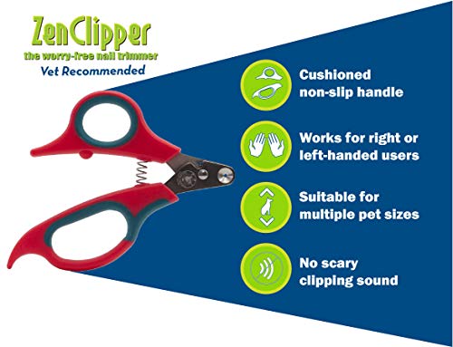 Zen Clipper Cat Nail Clippers - Conical Blade, No Overcut - Easy-to-use Cat Nail Trimmer for Stress Free Home Grooming – Sharp Conical Blade Makes a Clean, Splinter-Free Cut (1.5mm Hole) - size: XX Small - 1.5mm hole