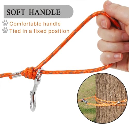 Reflective Cat Leash -30FT Cat Cable Out Escape Proof Walking Leads Yard Long Durable Safe Personalized Extender Leash Traning Play Outdoor for Puppies/Kittens/Rabbits/Small Animals - color: Orange, size: 30FT