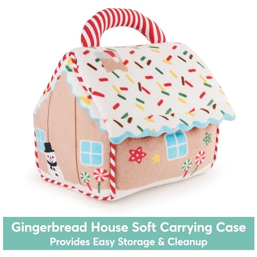 GUND Baby Play Soft Collection, My First Gingerbread House 5-Piece Playset with Rattle, Squeaker and Crinkle Plush Toys, Sensory Toy for Babies, 7.5” - style: Gingerbread House