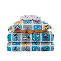 Berkshire LIG Printed Reversible Microfiber Comforter Set–5-Piece, Ultra Soft All-Season Bedding, Wrinkle & Fade Resistant, Twin, Steamboat Willie Boxes Extra Large Blue - color: Steamboat Willie Boxes Extra Large Blue, size: Twin