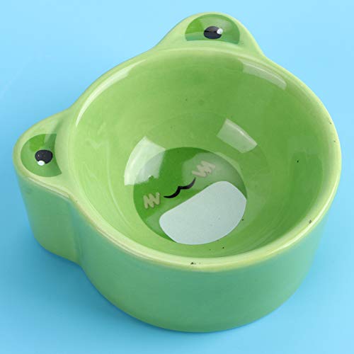 Valentine's Day Carnival xianshi Pet Food Bowl, Food Water Feeding Bowls Practical Pet Feeding Bowl, Ceramic Bowl Gerbils for Hamsters Pigeons (Frog)