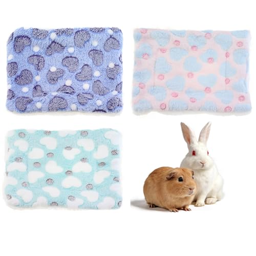 3PCS 24x29cm Guinea Pig Hamster Double Sided Fleece Lined Warm Bed Small Animal Soft Pad Suitable for Pets Weighing No More Than 2.5 Pounds
