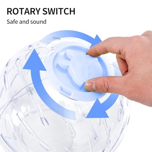 7.9 Inch Hamster Ball, Running Ball Toy, Transparent, Breathable, Reduce Stress, Promote Exercise Health, Easy to Clean, Hamster Accessory, for Syrian Dwarf Hamster, Gerbils, Mice, Small Pets, Blue - color: Blue