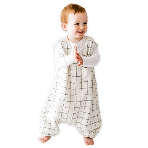 Dreamsuit Walker Toddler Sleep Sack with Feet and Legs, 2T-3T | 70% Rayon Made from Bamboo, 30% Organic Cotton, 0.8 TOG Summer, 2-Way Zipper, Buttery Soft Wearable Blanket, Cactus - color: (0.8 Tog) Checkered, size: 2-3T
