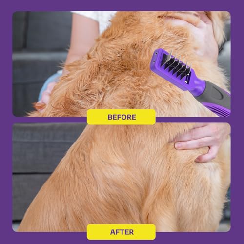 Hertzko Dematting Comb for Dogs Grooming Tool for Long and Short Haired Pets - Matted Cat Fur Remover for Small Dogs, Cats, and Rabbits - Tangle and Knot Remover Brush - size: 6 Teeth