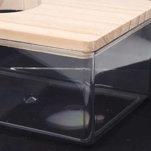 POPETPOP Hamster Sand Bath Box Acrylic Bath Container for Hamsters Transparent Small Animal Shower Bathtub with Lid for Chinchilla Mouse and Gerbil Cage Habitat D Cor 6.06 X 4.13 X 2.75 in