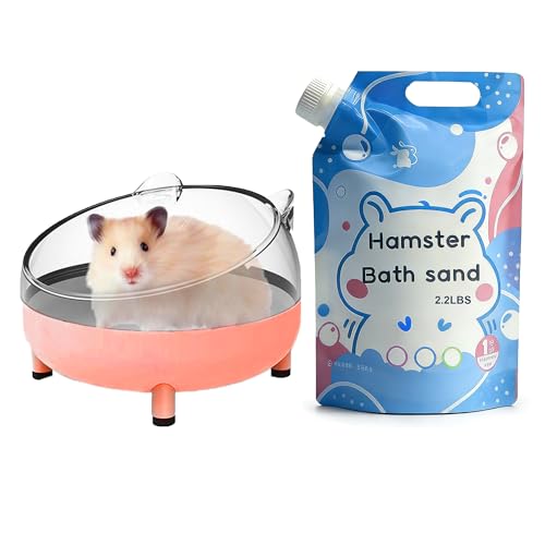 Meow&Woof Hamster Sand Bath Container, Large Sandbox Toilet Gerbil Batheoom Hamster Sand, 2.2LBS Chinchilla Dust Bathing, 100% Natural Sands for Hamsters Bath (Flower Smell)