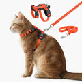 Plutus Pet Adjustable Cat Harness and Leash Set, with Leather Trim | Quick Release, Escape Proof Nylon Vest, for Kitten Small Medium Large Cats, Orange - color: Orange
