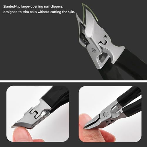 Angled Nail Clippers Black Eagle Beak Oblique Slanted Curved Thick Professional Nail Clippers for Women Adult Men Ingrown - style: Baroque