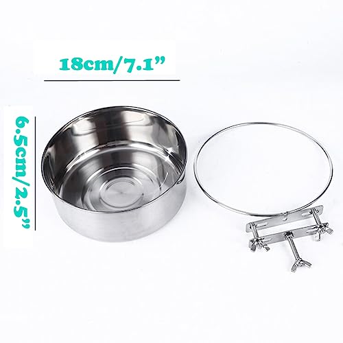 Love Dream Dog Crate Bowl Removable Stainless Steel Pet Kennel Hanging Bowl | Durable Anti-Spill Pet Metal Bowl Hanging Water Food Bowls with Clamp Holder for Small Medium & Large Dogs Rabbits or Birds - color: 7.1“*2.5”