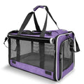 GAPZER Carrying Bag Yorkie Dog Travel Kennel Ventilated Soft Pet Carrier | Privacy Protection Big Kitten Car Travel Cloth Carry Bag up to 20 lbs, Small Animal Portable Mesh Kennel Cage for Vet Visits - color: Purple