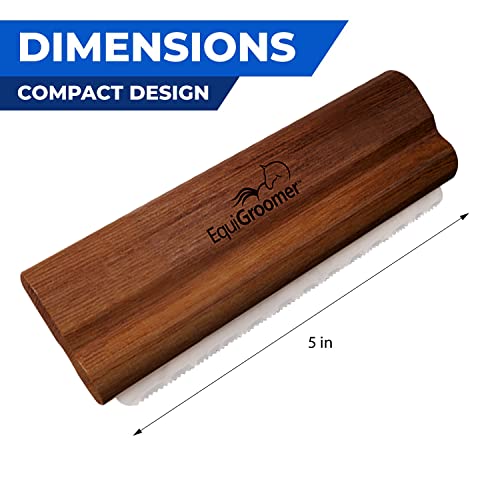 EquiGroomer 5-Inch Undercoat Deshedding Brush for Dogs & Cats, Mahogany | Best for dogs up to 100 lbs and cats of any size, short or long hair, stainless blade, no cutting or pulling - color: Mahogany, size: 5 Inch