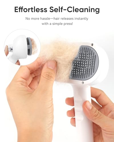 Pet Steam Brush Dog Cat 2026 New Grooming Comb for Shedding, Floating Hair, Smooth & Detangling, Gentle Cool Mist Softens Hair Reduces Static Helps Pets Who Dislike Bathing,2*Waterless Shampoo - color: Gray, size: 240ML