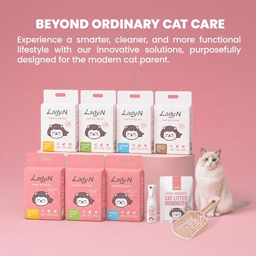 Lady N Tofu Cat Litter, Low Dust Compatible with Auto-Box Unscented 18lb | Mini-Pellet Shape, Strong Clumping, Ultra Absorbent, Activated Charcoal Odor Control - size: 9lb x 2bags