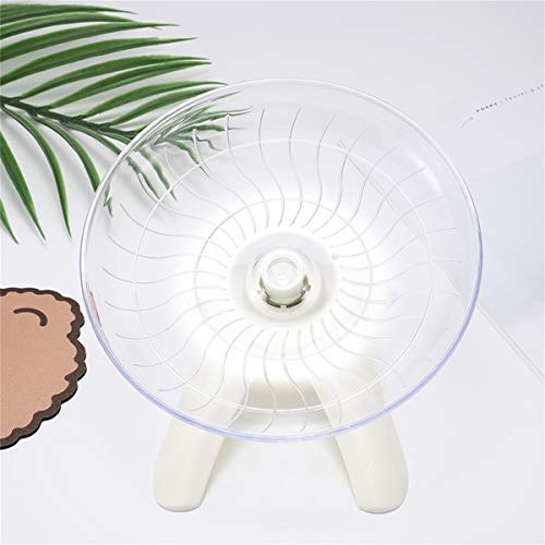 Hamster Flying Saucer Silent Running Exercise Wheel for Hamsters, Gerbils, Mice,Hedgehog and Other Small Pets Silent Running Wheel Hamster Wheel (White) - color: White