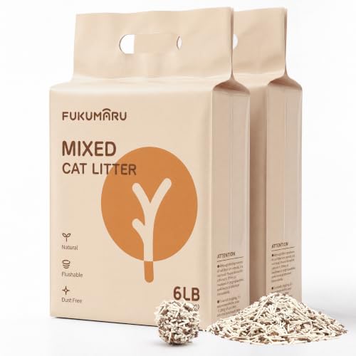 FUKUMARU Tofu Cat Litter, Applewood Blend, Clumping, Odor Control, 12 lb | Applewood Blend, Natural Odor Control, Firm Clumping, Easy Scooping, Low Dust - color: 12lbs, 6lb x 2 Bags