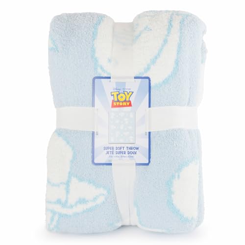 Jay Franco Disney Pixar Toy Story Feather Knit Fluffy Throw Blanket - Woody and Buzz Lightyear Fuzzy Blanket Measures 50 x 60 inch | Super Soft Lightweight Bedding - color: Blue - Toy Story