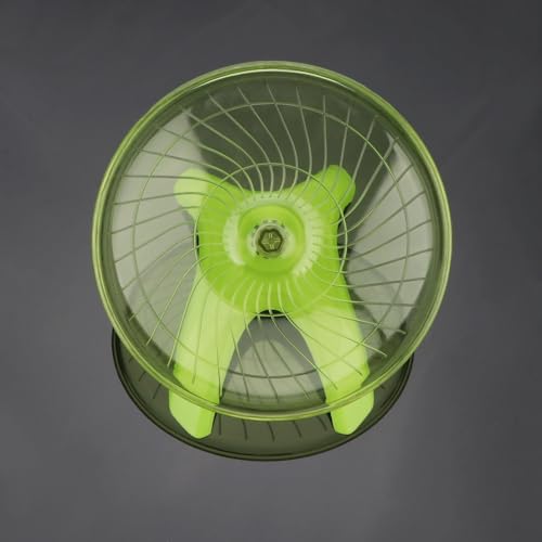 Hamster Wheel Flying Saucer Silent Exercise Wheel Running Wheel for Hamsters, Gerbils, Mice and Other Small Pets, Silent Hamster Running Wheel (Green) | Non-slip surface, smooth & quiet spinning, durable plastic, encourages healthy exercise, for dwarf ham