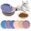 6 Pack Cat Food Bowl, Ceramic Cat Bowls, Anti Whisker Fatigue Cats Bowl Set | 5.5 Inches Shallow Wide Kitten Plates for Food and Water (CaiSe-A) - color: CaiSe-A