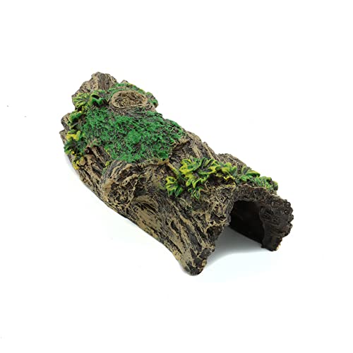 JIH Aquarium Decorations Resin Hollow Tree Trunk Ornament | Bettas House Cave, Wood House Decor for Fish Tank, HS-SP207