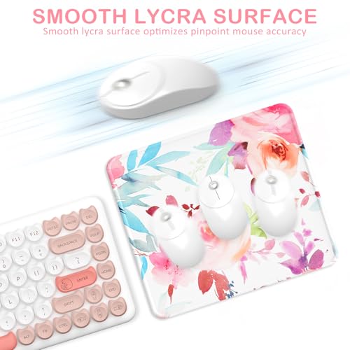 Mouse Pad with Stitched Edge, Multiple Patterns Computer Mouse Pads with Non-Slip Rubber Base, Washable Cloth Mousepad, for Gaming, Laptop, PC (Pastel Bloom) - color: 30Pastel Bloom
