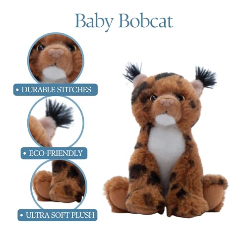 The Petting Zoo Bobcat Stuffed Animal Plushie, Gifts for Kids, Wild Onez Babiez Zoo Animals, Bobcat Plush Toy 6 inches - color: Bobcat