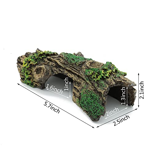 JIH Aquarium Decorations Resin Hollow Tree Trunk Ornament | Bettas House Cave, Wood House Decor for Fish Tank, HS-SP207
