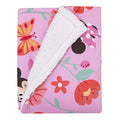 NoJo Disney Minnie Mouse Springtime Flowers Pink Orange, Green, and White Super Soft Sherpa Baby Blanket - color: Minnie Mouse - Springtime Flowers