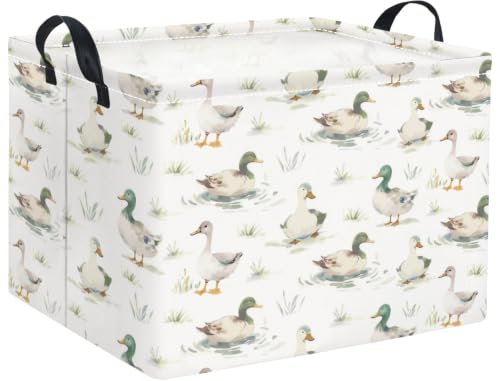 Rectangular Baby Kids Storage Basket for Home Kitchen Girls Cute Toy Storage Bin Organizer Shelf Book Room Decor(Duck) - color: Duck