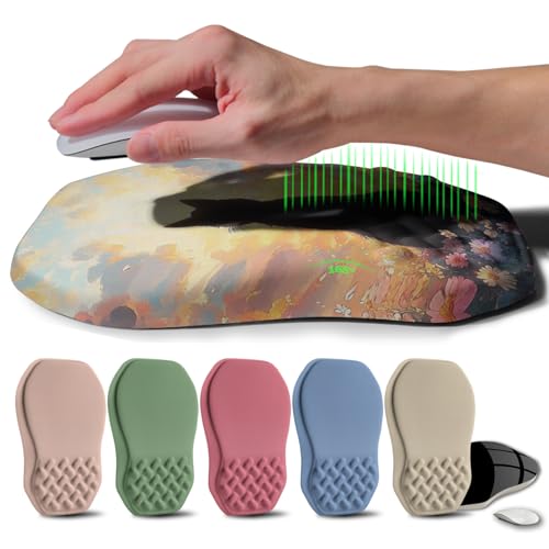 Ergonomic Raised Mouse Pad Wrist Support with Bilateral Slope Memory Foam Mousepad for Wrist Rest and Carpal Tunnel Pain Relief 11.8x7.9〃Flower Sea Cat - color: Flower Sea Cat