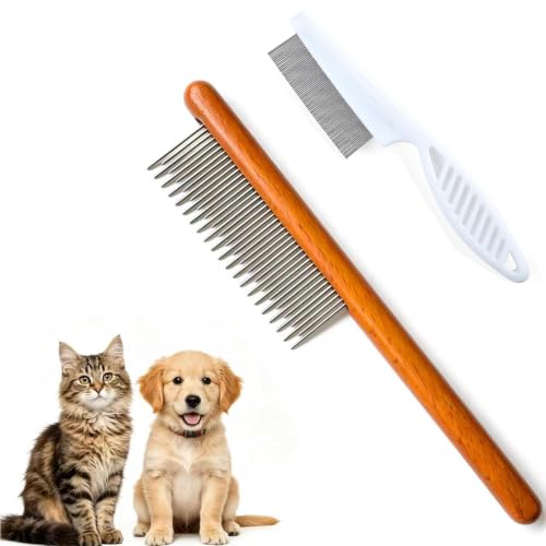 Cat comb,dog comb,Solid Wood Pet Comb Grooming Tool for Cats,Dogs and rabbits…