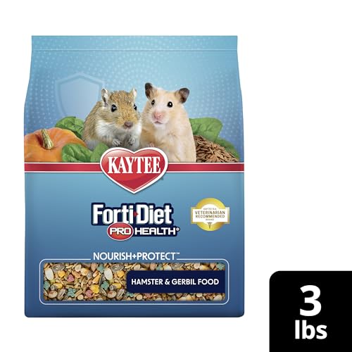 Kaytee Forti-Diet Pro Health Nourish+Protect Hamster and Gerbil Food, Comprehensive Nutrition Backed by Science, Digestive Health, Immune Support, 3 Pounds - size: 3 Pound (Pack of 1)