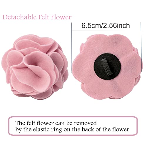 ARING PET Velvet Dog Collars, Pink Soft Pet Collar with Detachable Felt Flower Metal Buckle for Puppy Small Medium Large Boy Girl Dogs-XS - color: F-Pink, size: X-Small (Pack of 1)
