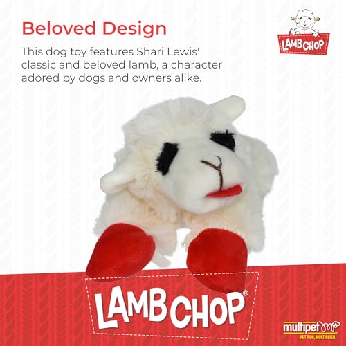 Multipet Lamb Chop Dog Plush Toy-Squeaky Toy for All Dogs - Extra Soft Plush - Stuffed Animal Dog Toy for Cuddling & Playing - Cute Pet-Toy (6", Cream) (Pack of 2) - size: 6" (Pack of 2), style: White