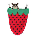 Exotic Nutrition Strawberry Nest Pouch - Hanging Fleece Bed - for Sugar Gliders, Hamsters, Degus, Squirrels, Rats, Mice, Marmosets, Chinchillas, Gerbils & Other Small Animals